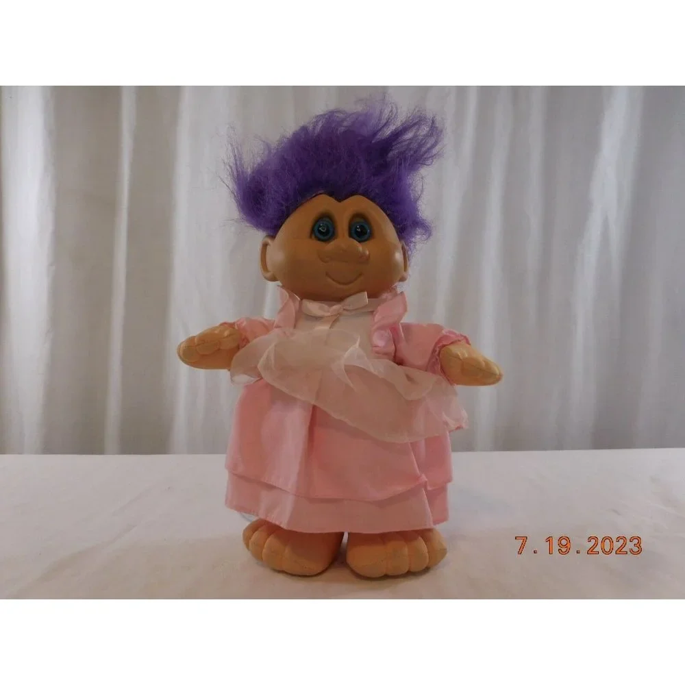 Vintage 1992 Ganz ‎ Rapper Troll Doll Plush 12” Tall  Blue Eyes Purple Hair